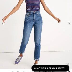SOLD OUT Madewell Petite The High-Rise Slim Boyjean in Melbourne Wash Jeans